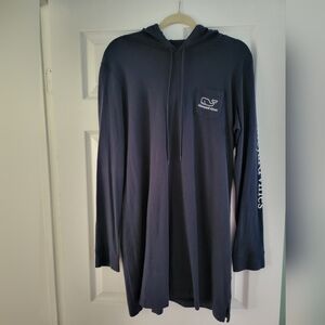 Vineyard Vines Women's Graphic Tee Whale Hoodie Beach Cover-Up Long Sleeve Navy